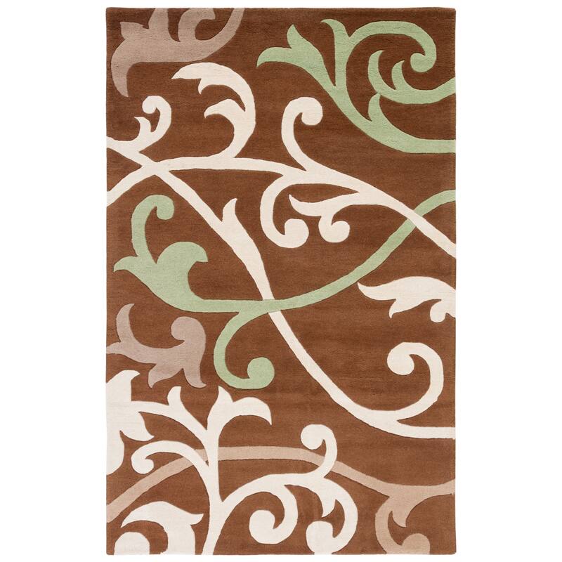SAFAVIEH Handmade Soho Lakendra N.Z. Wool Rug - 5' x 8' - Brown/Multi