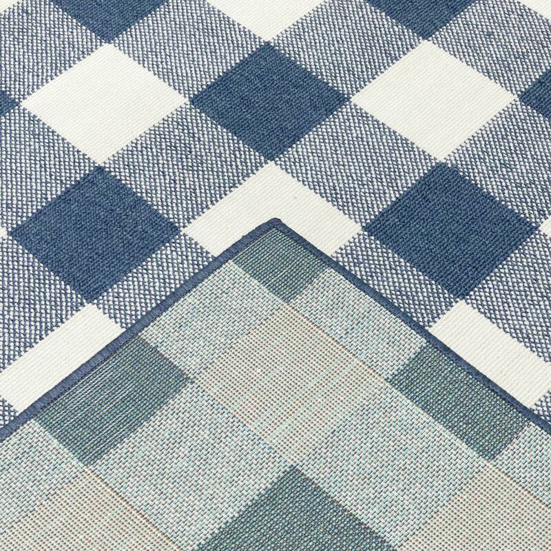 Style Haven Gingham Check Indoor/Outdoor Area Rug..