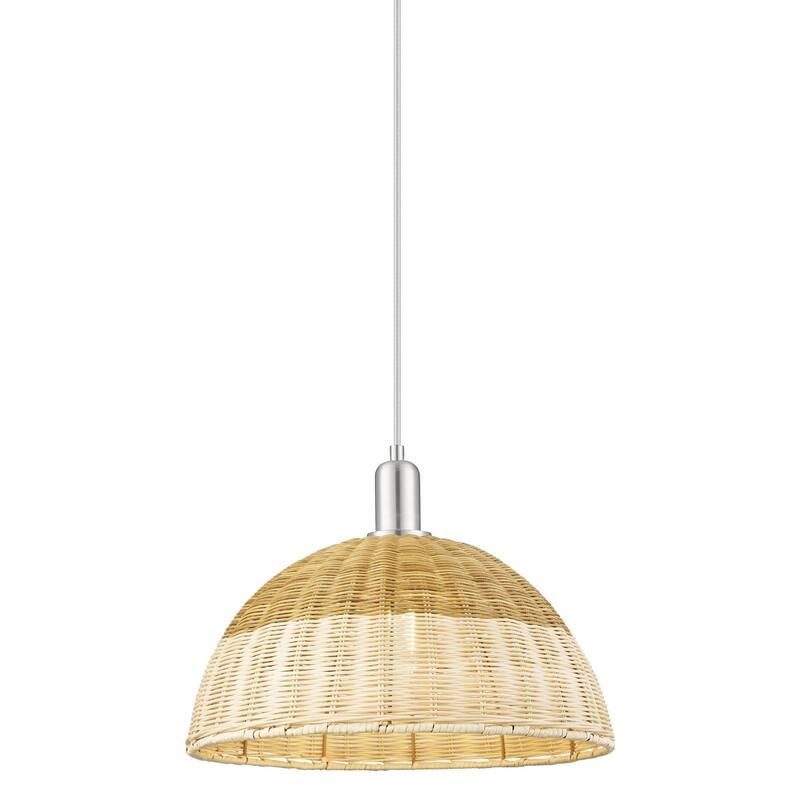 Innovations Lighting 716-1P-16-16 Natural Ballston Dome Pendant - Brushed Satin Nickel / Natural