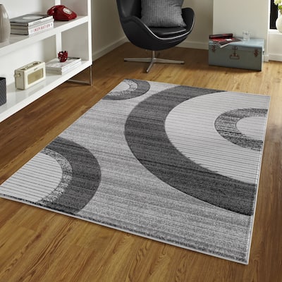 Glamour Collection Geometric Polypropylene Area Rug