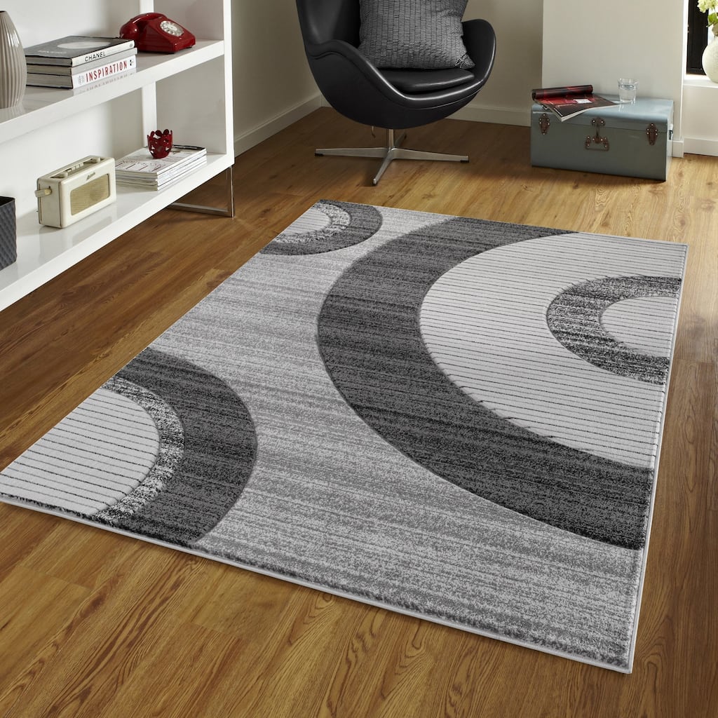 Glamour Collection Geometric Polypropylene Area Rug