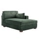 preview thumbnail 30 of 150, 42" W Plush Corduroy Upholstered Chaise Lounge Sleeper for Living