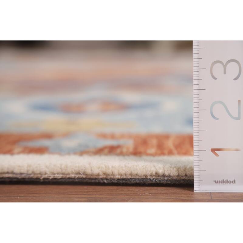 Geometric Heriz Hand-Tufted Rug Traditional Wool Carpet