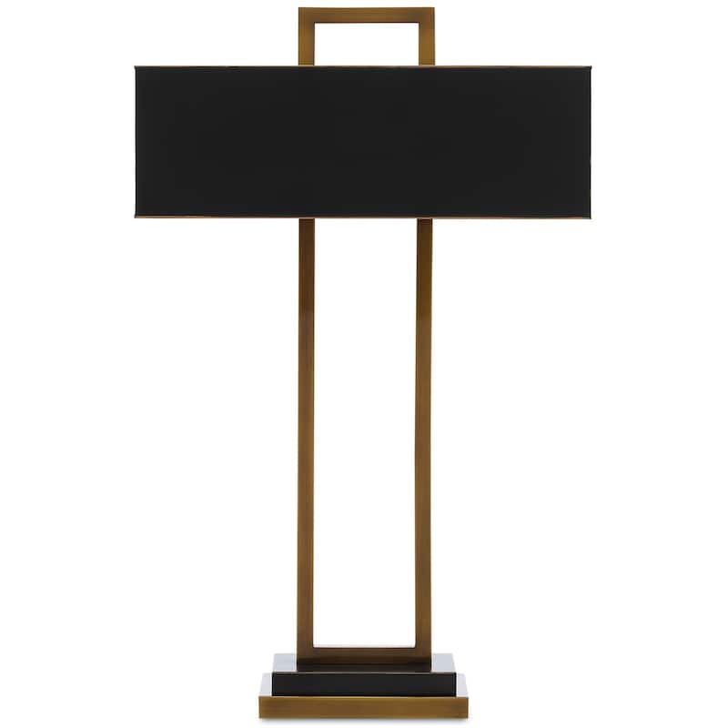 Currey & Company Otto Brass Table Lamp - 30.75"h x 19.5"w x 6.5"d - 30.75"h x 19.5"w x 6.5"d - Antique Brass/Oil Rubbed Bronze