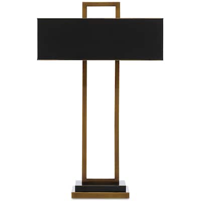 Currey & Company Otto Brass Table Lamp - 30.75"h x 19.5"w x 6.5"d