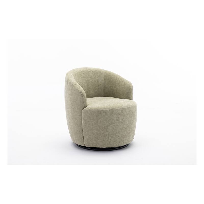 Chenille Fabric Swivel Accent Armchair Barrel Chair