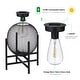 preview thumbnail 5 of 18, Glitzhome Set of 2 Metal Black Solar Powered Outdoor Lantern with Stand