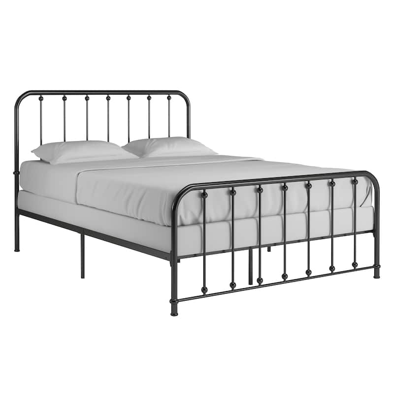 Kae Metal Bed with Beaded Headboard by iNSPIRE Q Classic