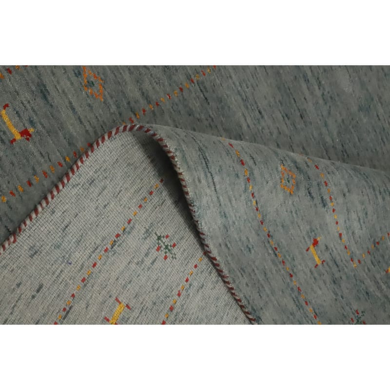 Hand Knotted Oriental 100% Wool Carpet Tribal Animal Pictorial Greys & Charcoal Gabbeh Area Rug - 5' 11'' X 6' 1''