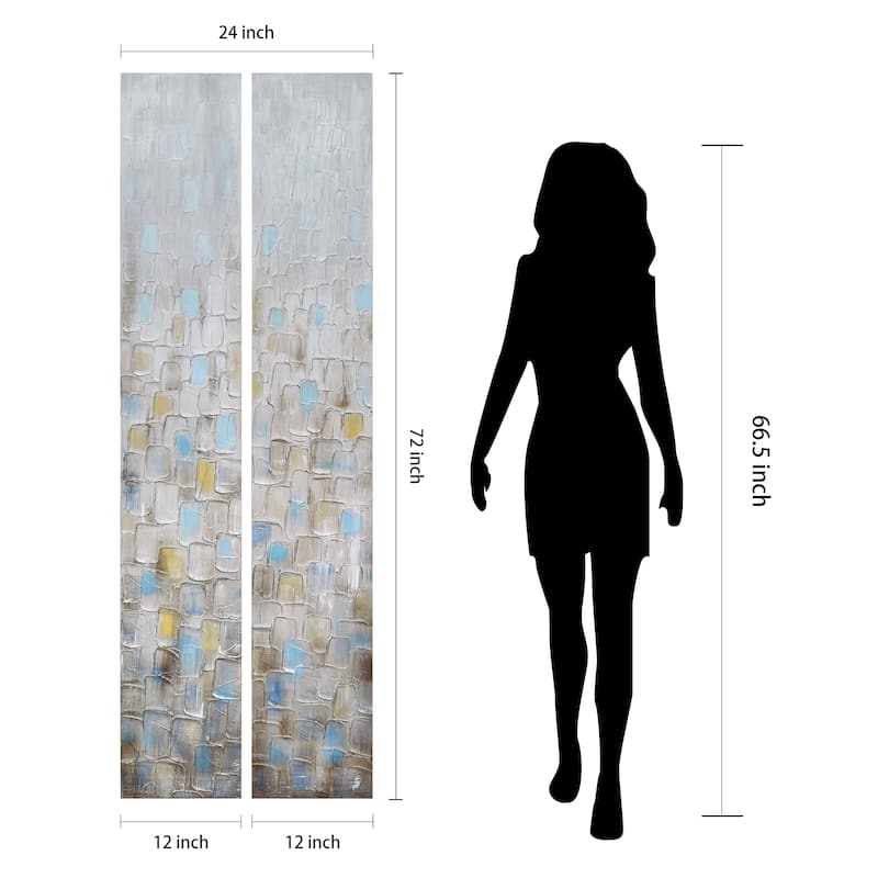 Cosmopolitan Textured Metallic Hand Painted Canvas Wall Art