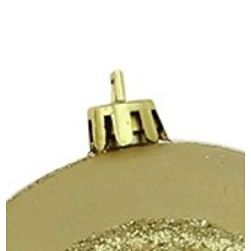 5ct Gold Shatterproof 2-Finish Reflector Christmas Ornaments 3.25"