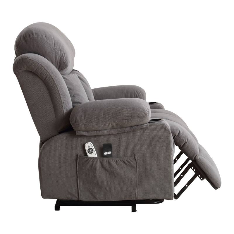 Power Lift Recliner Chair with Heat and Massage for Elderly with USB and Side Pockets