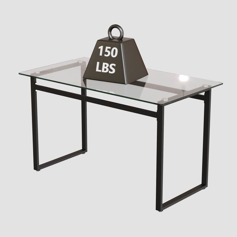 Glass 5-Piece Dining Table Set with 4 PU Upholstered Chairs
