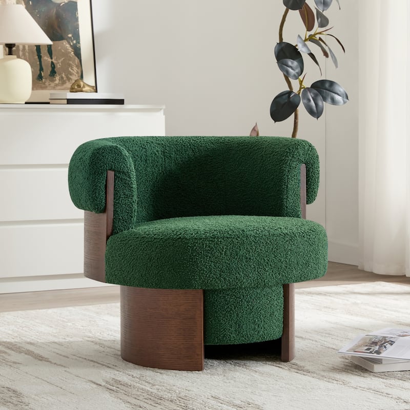 Scott Living Scrolla Beige Swivel Barrel Chair