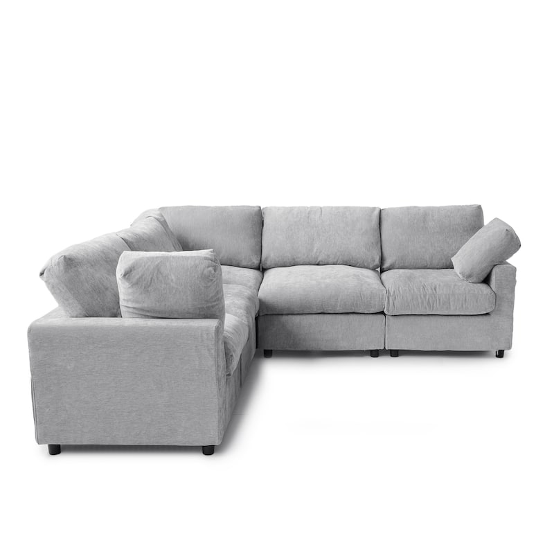 Corner Sofa Minimalist Upholstered Cushion Sofa Chenille Modular Sectional Couch