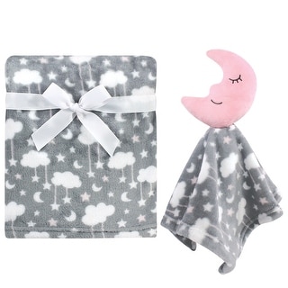 Hudson Baby Infant Girl Plush Blanket with Security Blanket, Moon Girl, One Size - Moon Girl - One Size