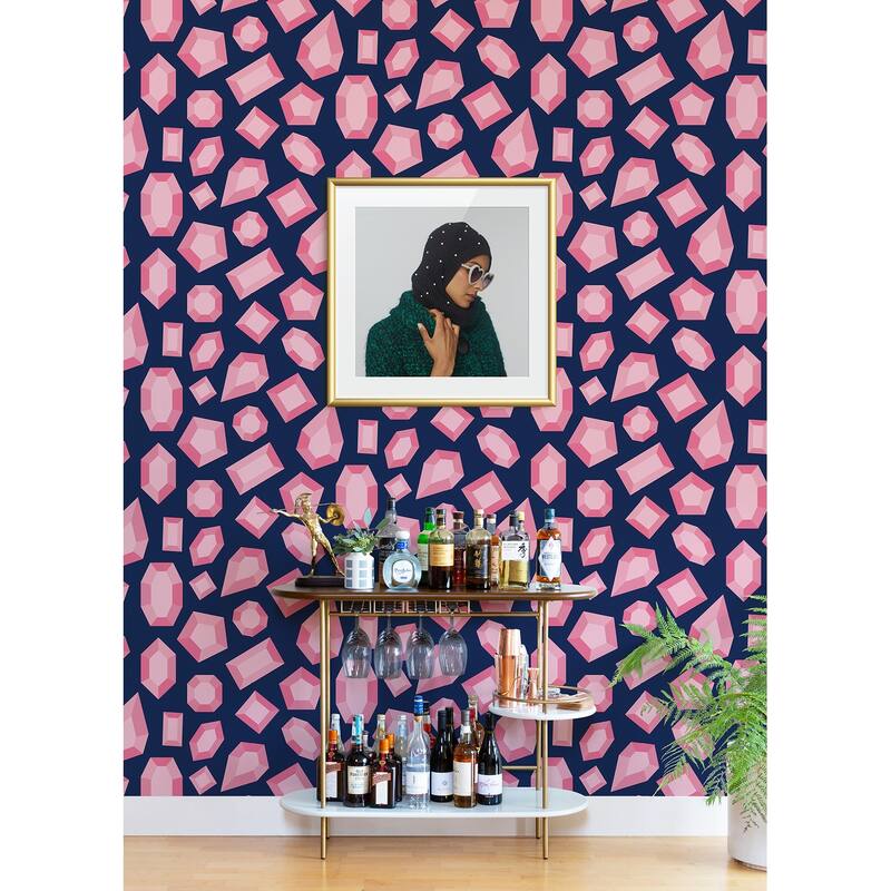 Lele Sadoughi Lele Gems Navy Peel & Stick Wallpaper