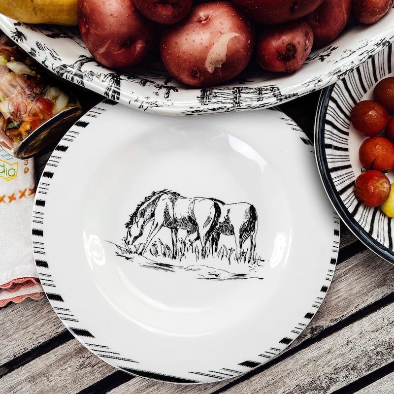 Paseo Road by HiEnd Accents Ranch Life Salad Plate Set, 4PC