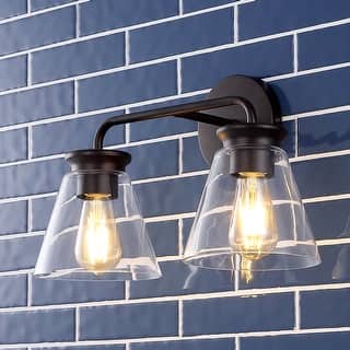 JONATHAN Y Kondo 6.38" Modern Farmhouse Iron LED Vanity, Oil Rubbed Bronze/Clear