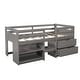 preview thumbnail 29 of 46, Wood Twin Loft Bed with 2 Shelves & 2 drawers for Bedroom(Antique Gray)