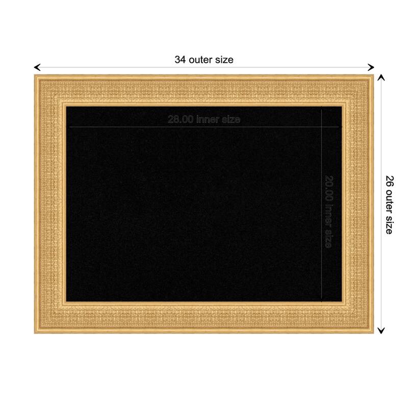Trellis Wood Framed Black Corkboard Bulletin Board - Trellis Gold - Board Size 28x20