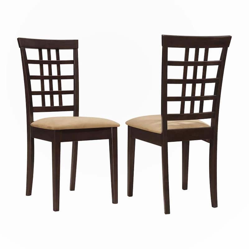 Set of 2 Lattice Back Dining Chairs