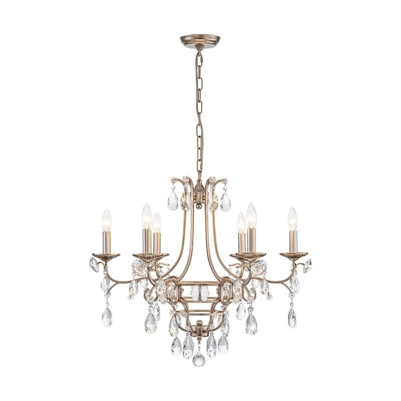Antique Luxury Crystal Round Empire Candle Style Chandelier