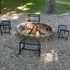 preview thumbnail 2 of 12, Sunnydaze Fire Pit Benches Black Mesh for Patio - 23" x 16" - Set of 4 Benches