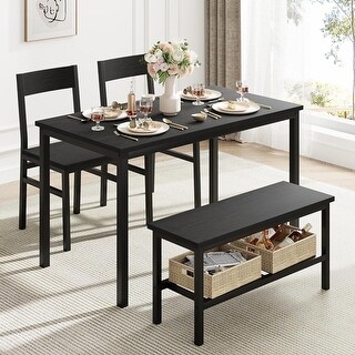 Table Set for 4, Kitchen Table with 2 Chairs