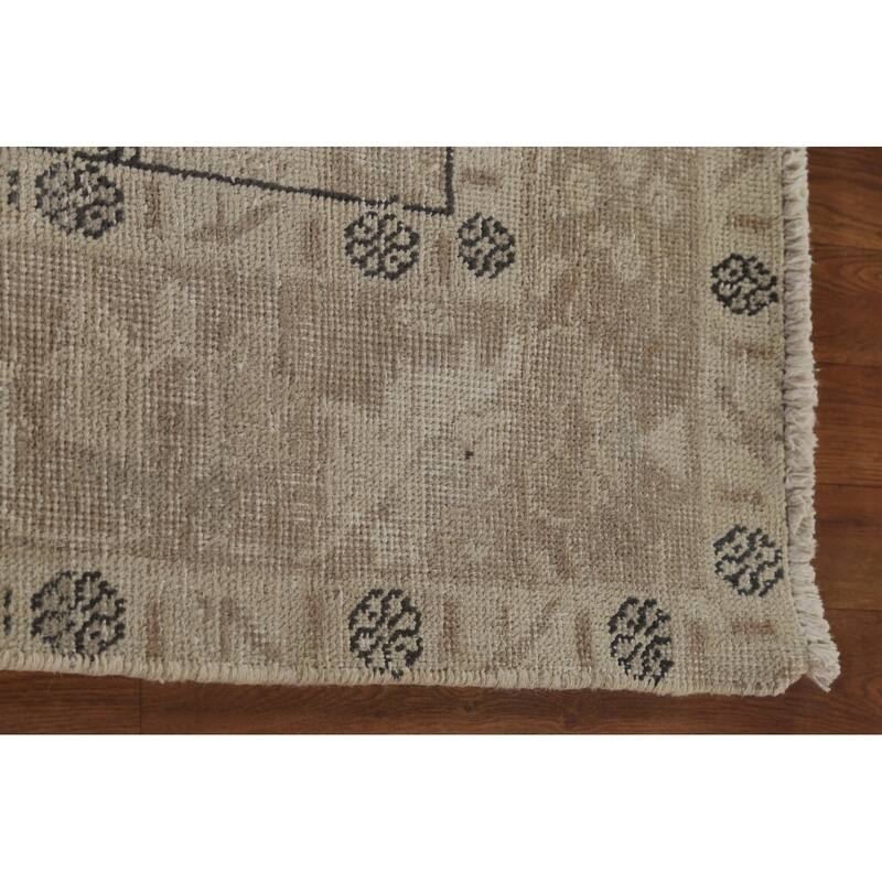 Distressed Tabriz Persian Vintage Rug Handmade Wool Carpet - 6'2"x 9'4"
