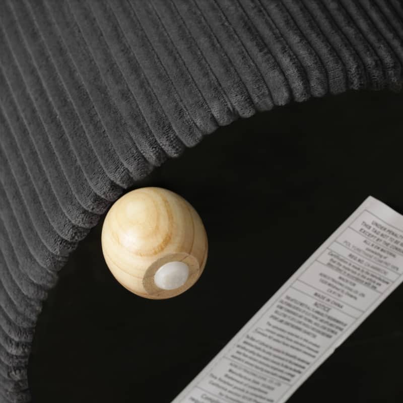 Adeco Round Velvet Storage Ottoman