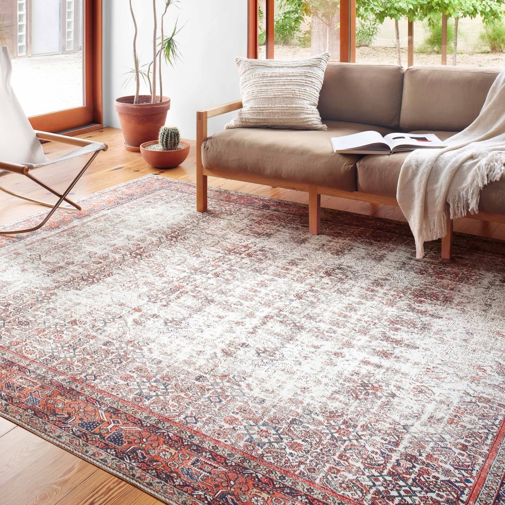 Alexander Home Isabelle Boho Vintage Distressed Printed Area Rug