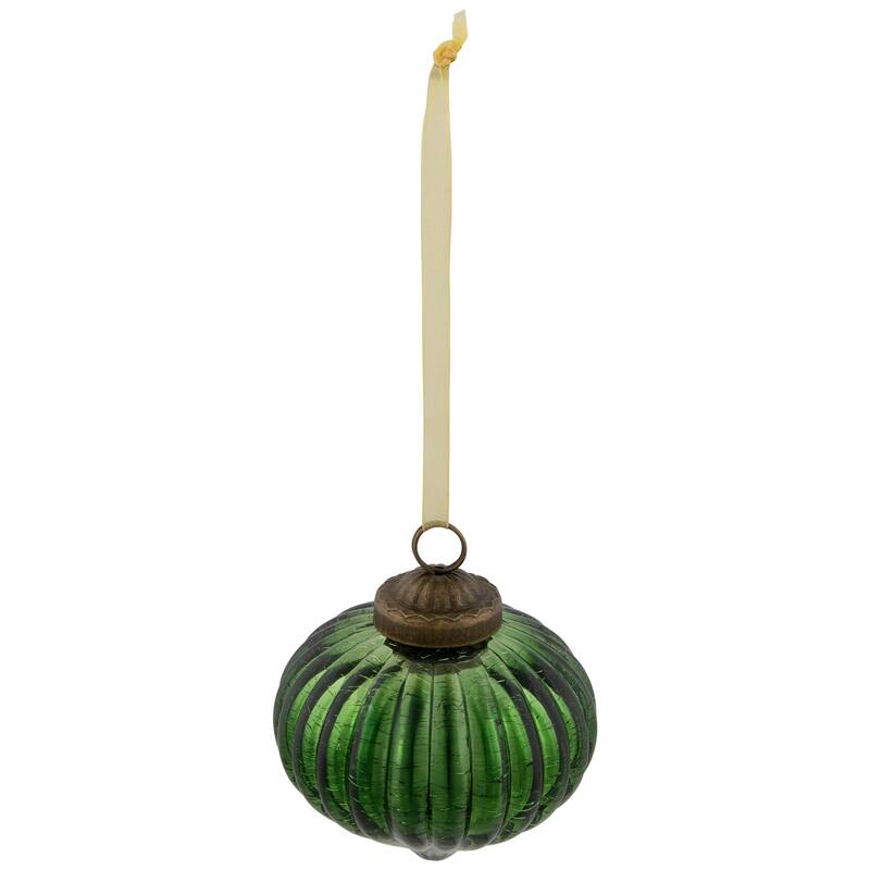 3" Crackle Glass Onion Christmas Ornament