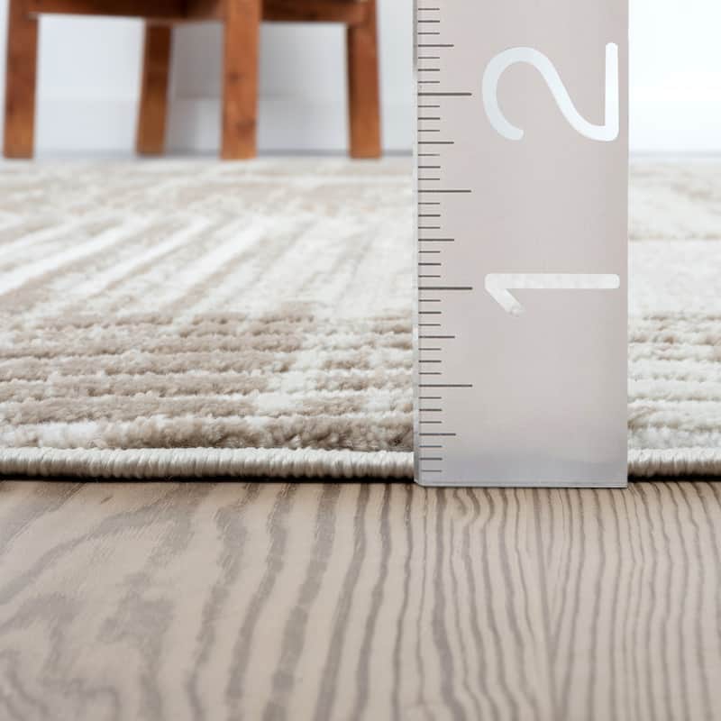 Abani Viva VIV110A Neutral Cream Mid-Century Modern Retro Arch Pattern Area Rug