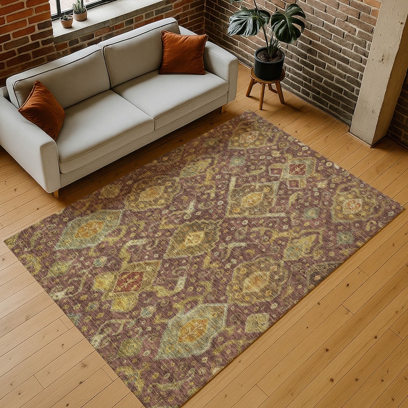 Machine Washable Indoor/ Outdoor Traditional Venetian Chantille Rug