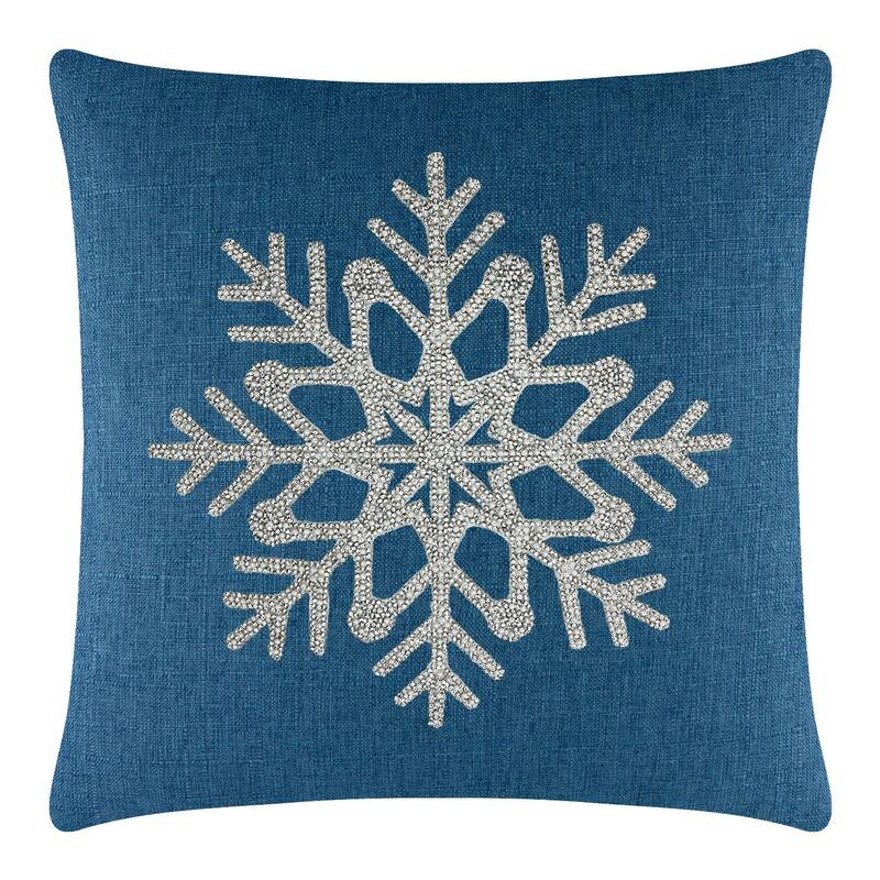Sparkles Home Rhinestone Snowflake Pillow - Blue - 16 x 16