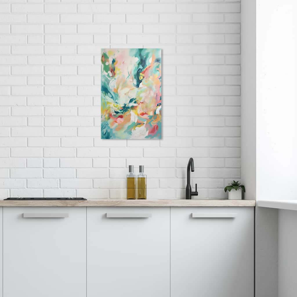 Wynwood Studio Abstract Floral Prelude Green and Pastel Green Modern & Contemporary Wall Art Canvas Print