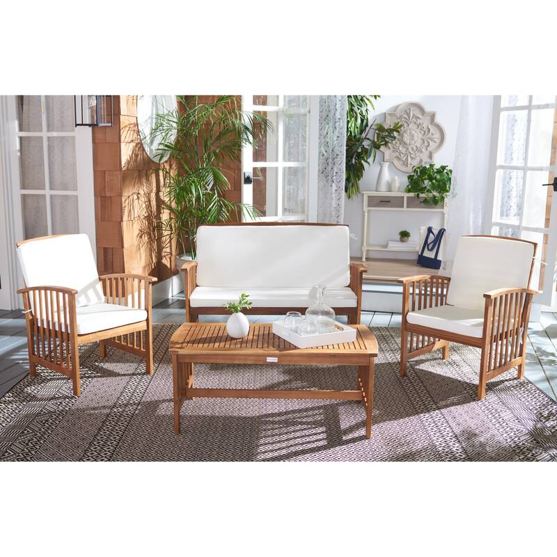 SAFAVIEH Outdoor Rocklin 4-piece Conversation Patio Set