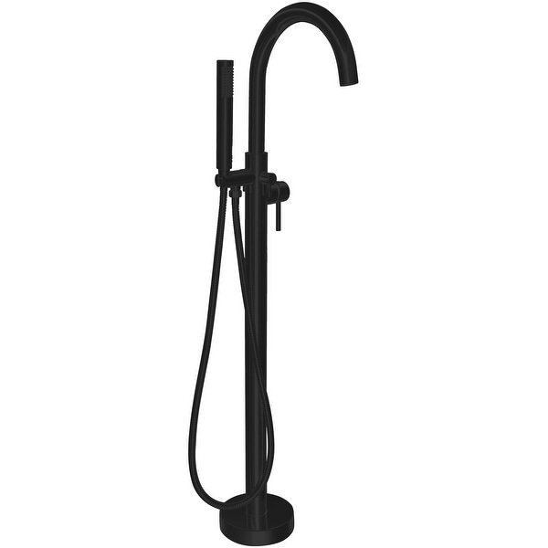 ANZZI Kros 2-Handle Freestanding Claw Foot Tub Faucet with Hand Shower in Matte Black. Opens flyout.