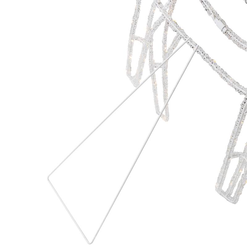 LED Lighted Icy Reindeer Christmas Yard Decoration - 34.25" Silver Wire - Warm White