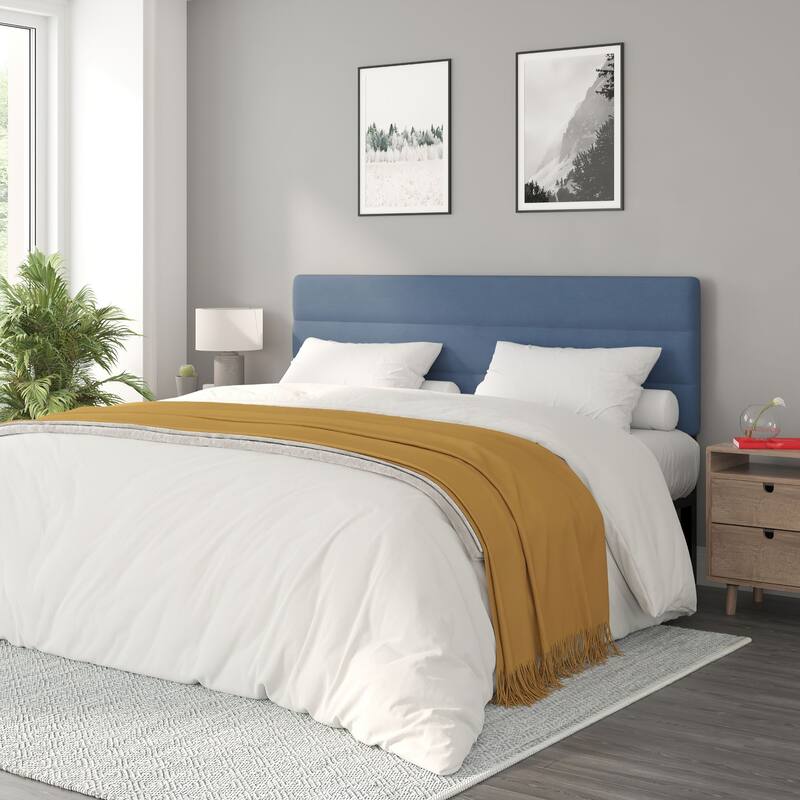 Universal Fit Tufted Upholstered Headboard - Blue - King