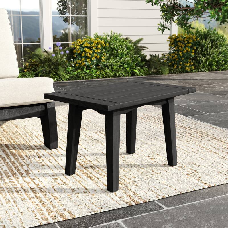 Outdoor Patio Solid Wood Chairs Loveseat Table Chat Set with Cushion