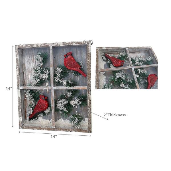 Christmas Framed Window With Double Cardinal - Bed Bath & Beyond - 38431541