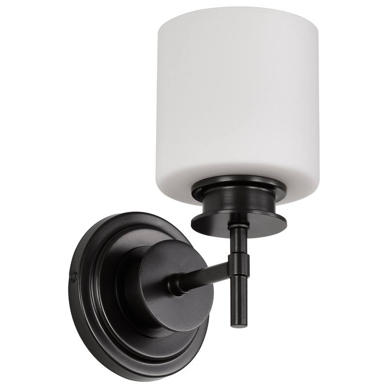 Warren 1 Light Vanity Gun Metal with Satin White Glass - Gun Metal