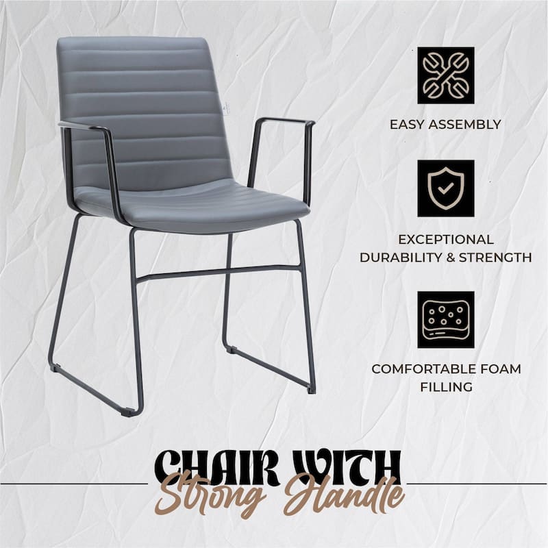 Zylar Ergonomic Guest Chair with Leather, Stainless Steel Base, High-Density Foam, Modern Design for Office or Waiting Room