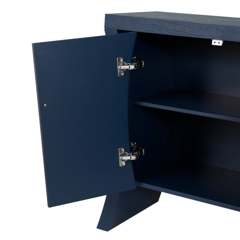 Wooden Credenza Buffet Server Cabinet with Curved Legs, Console Cabinet Entryway Cabinet Accent Cabinet