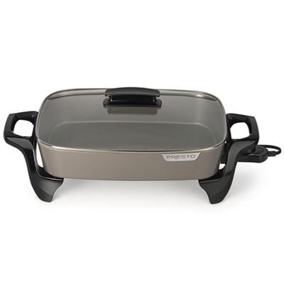 Presto 06856 16" Electric Ceramic Skillet With Tempered Glass Cover - Black