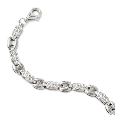 Leslie's 14k White Gold 6mm Diamond-Cut Bracelet, 7.25"