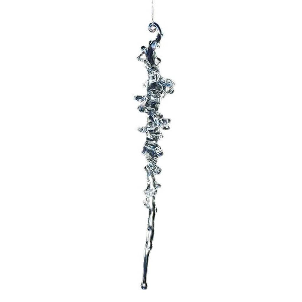 Icy Crystal Christmas Icicle Ornaments - 10" - Set of 6