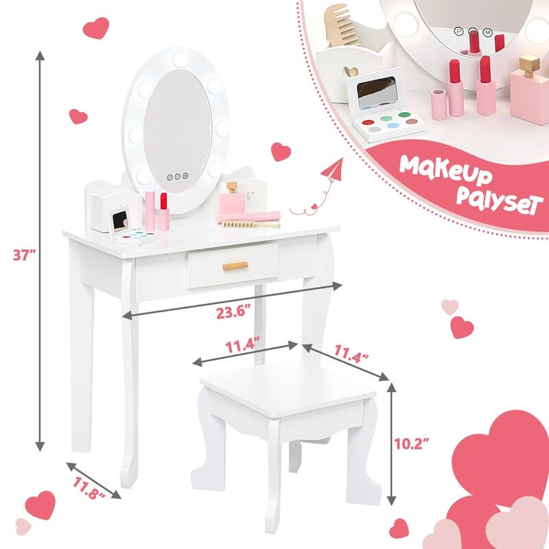 Kids Vanity, Makeup Desk & Chair Set, Makeup Desk Dressing Table